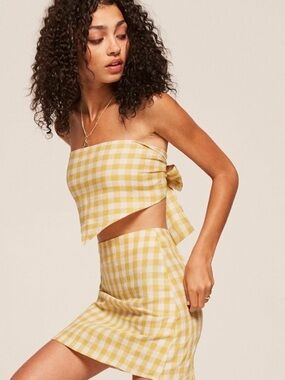 Reformation Changling Two
Piece Set Gingham Size 4